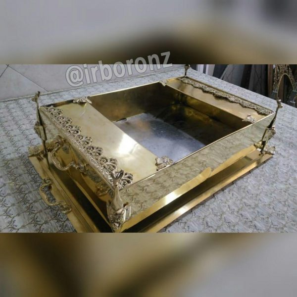 منقل پذیرایی بزرگ ورقی برنجی برنزی - Image 2