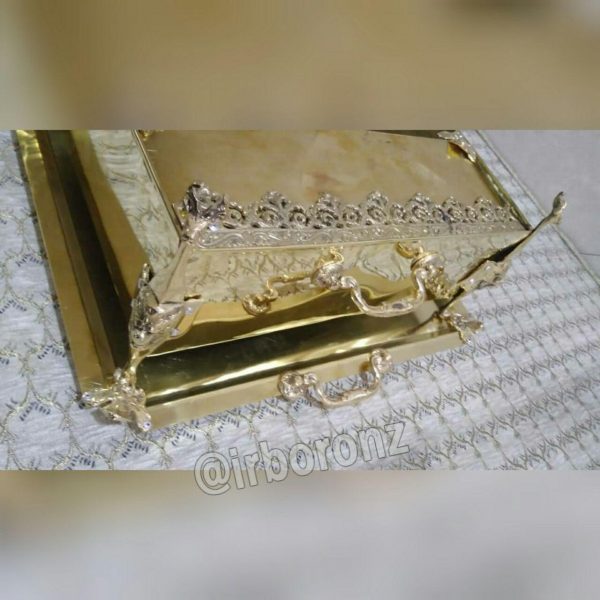 منقل پذیرایی بزرگ ورقی برنجی برنزی - Image 3