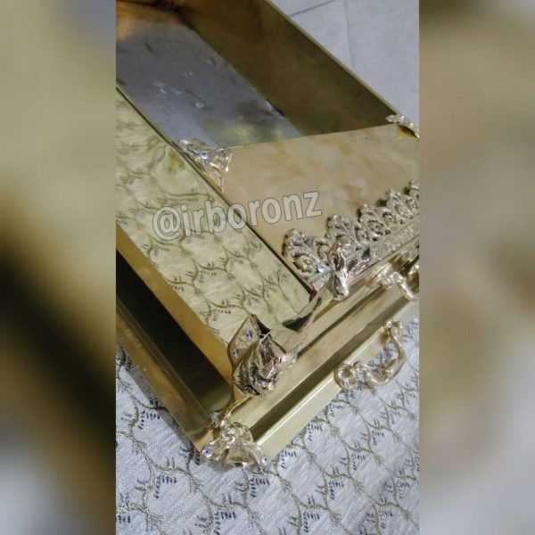 منقل پذیرایی بزرگ ورقی برنجی برنزی - Image 4
