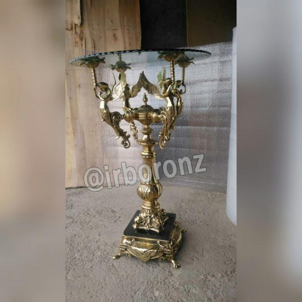 میز خاطره برنزی چهار فرشته پایه سنگی - Image 2