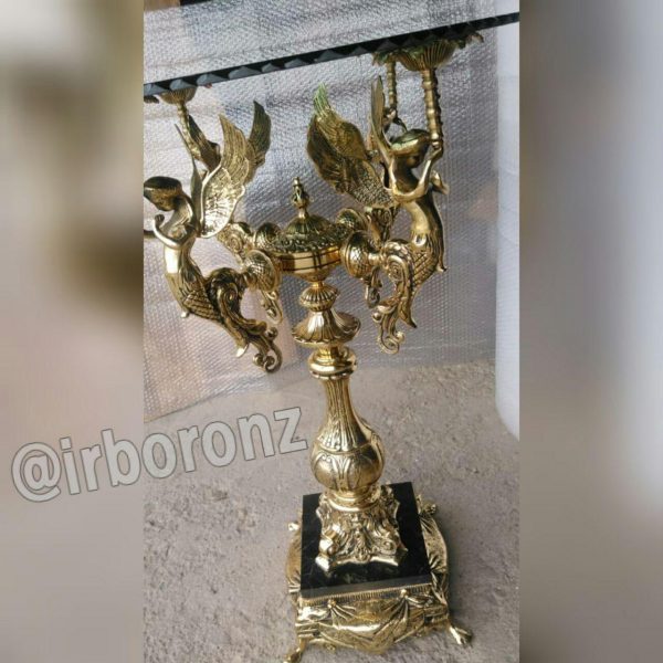 میز خاطره برنزی چهار فرشته پایه سنگی - Image 3