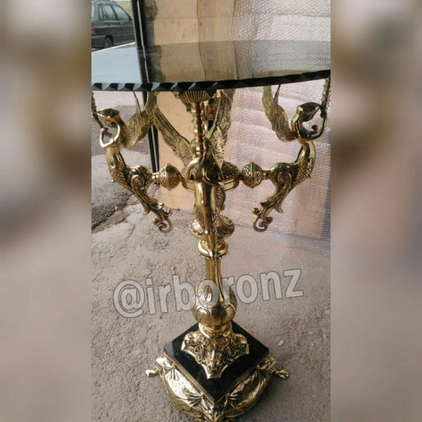 میز خاطره برنزی چهار فرشته پایه سنگی - Image 4