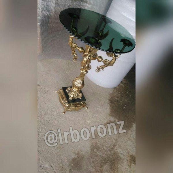 میز خاطره برنزی چهار فرشته پایه سنگی - Image 6