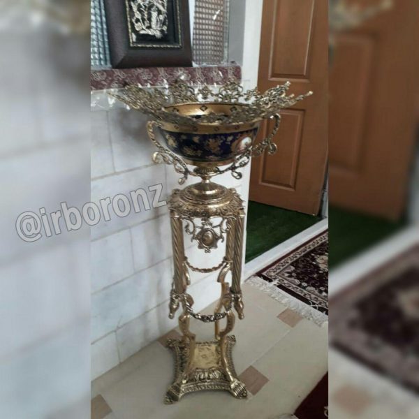 کنار سالنی برنزی مدل چهارپایه اسبی کاسه - Image 2