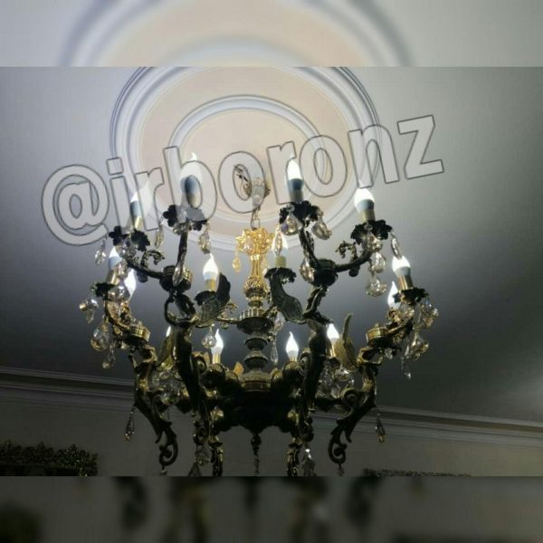 لوستر برنزی 6 شاخه مدل فرشته دو شعله - Image 2