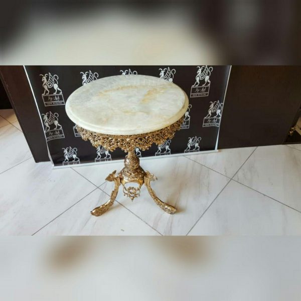 میز خاطره آلیاژ برنزی مدل سه پایه ماهی روی سنگ - Image 2