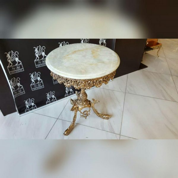 میز خاطره آلیاژ برنزی مدل سه پایه ماهی روی سنگ - Image 3