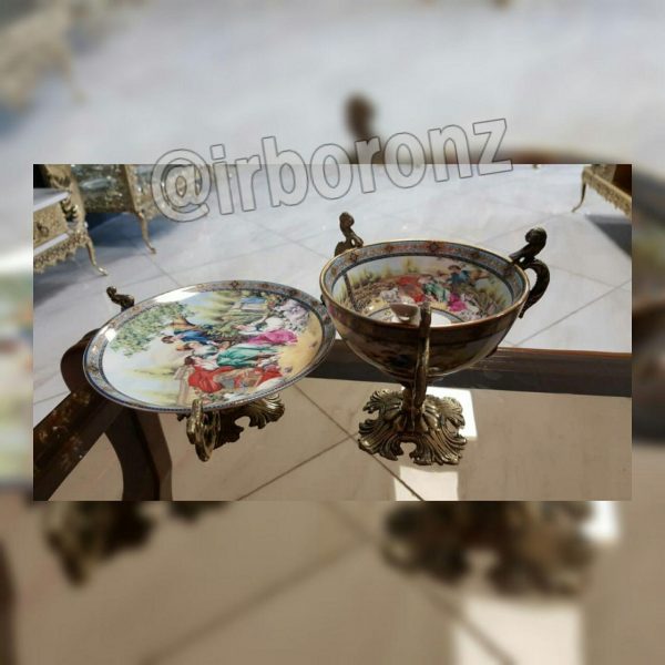 پیاله و پیش دستی پایه برنزی مدل پرنس - Image 3