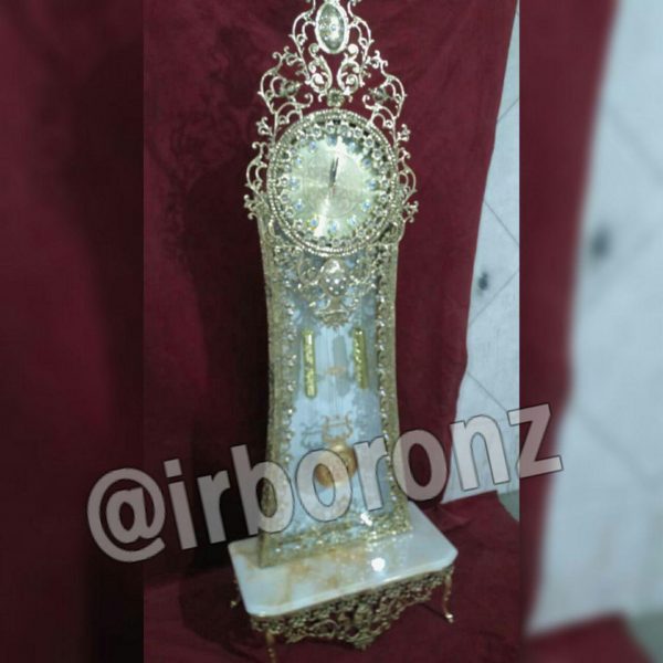 ساعت ایستاده برنزی کنسول دار با سنگ مرمر سوپر - Image 3