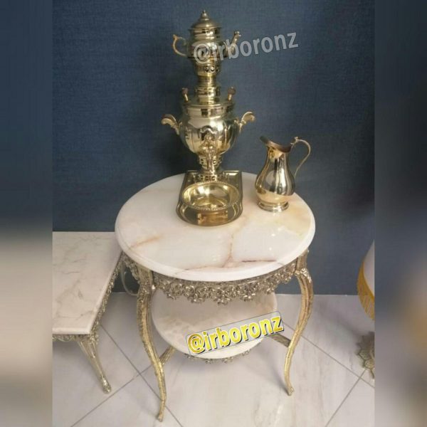 سماور برنجی زغالی 4 لیتری با سرویس کامل - Image 4