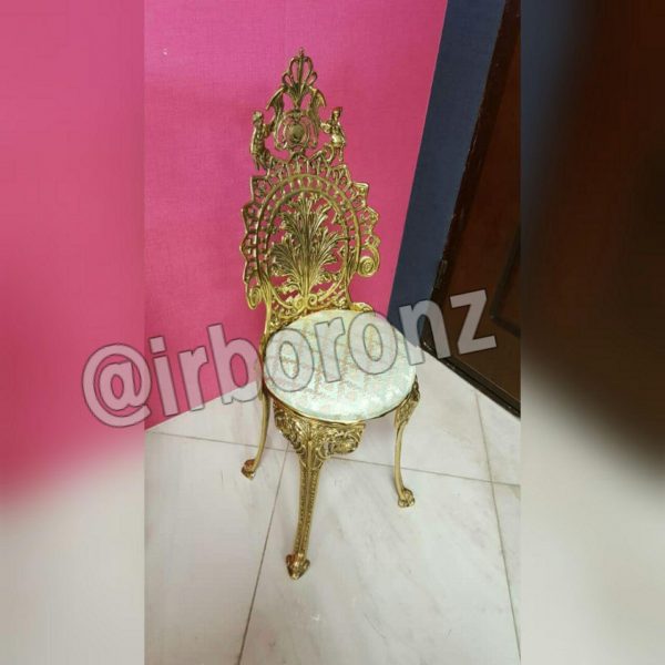 صندلی تکی برنج برنزی مدل تاج دار - Image 3