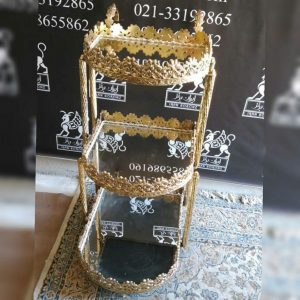 ترولی پذیرایی 3 طبقه آلیاژ برنزی