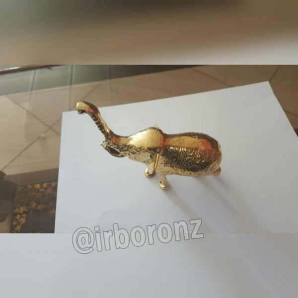 فیل کوچک برنزی مدل خرطوم بالا - Image 4