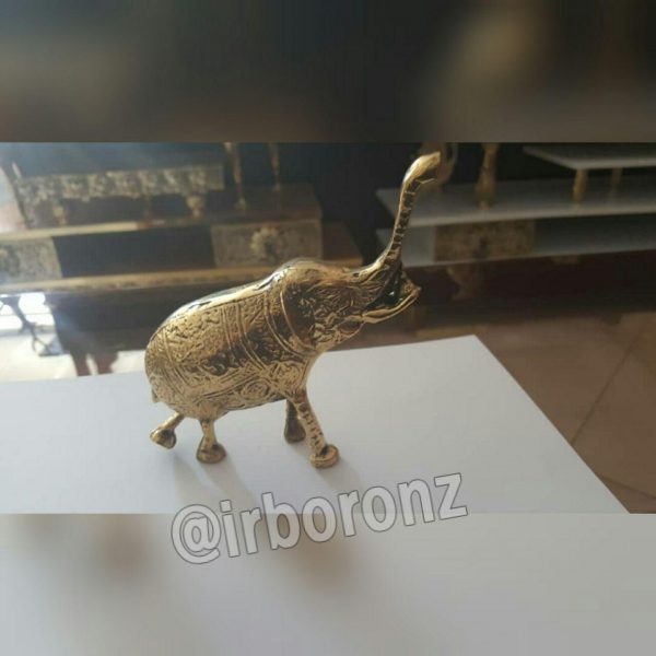 فیل کوچک برنزی مدل خرطوم بالا - Image 6