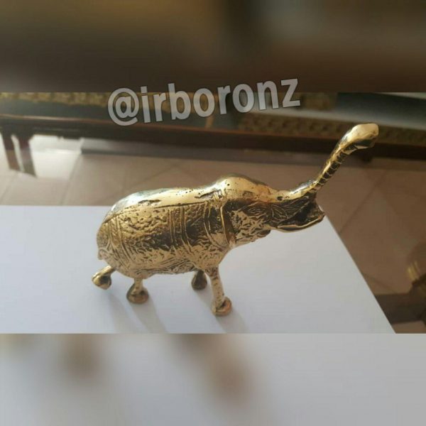 فیل کوچک برنزی مدل خرطوم بالا - Image 7