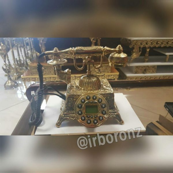 تلفن رومیزی برنزی مدل آیدی کالر دار چهارگوش - Image 5