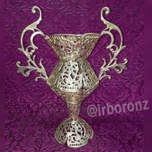 گلدان رومیزی توری برنزی سایز کوچک